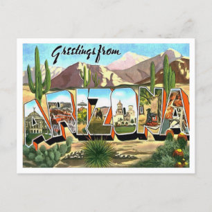 Grüße aus Arizona Vintage Reise Postkarte