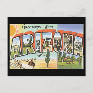 Grüße aus Arizona_Vintage Travel Poster Postkarte
