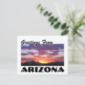 Grüße aus Arizona! Wüstenberg Sunset Postkarte (Stehend Vorderseite)