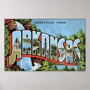 Grüße aus Arkansas, Vintag Poster