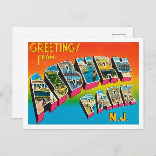 Grüße aus Asbury Park, New York Travel Postkarte (Vorne/Hinten)