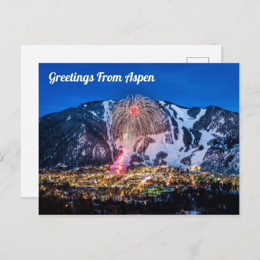 Grüße aus Aspen Postkarte (Vorne/Hinten)