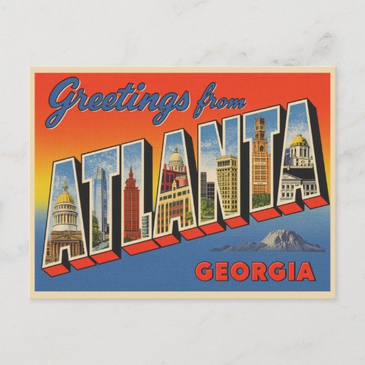 Grüße aus Atlanta, Georgia Vintag Postkarte (Vorderseite)