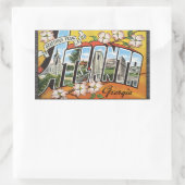 Grüße aus Atlanta Georgia, Vintag Rechteckiger Aufkleber (Tasche)