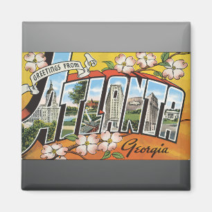 Grüße aus Atlanta Georgia, Vintage Magnet