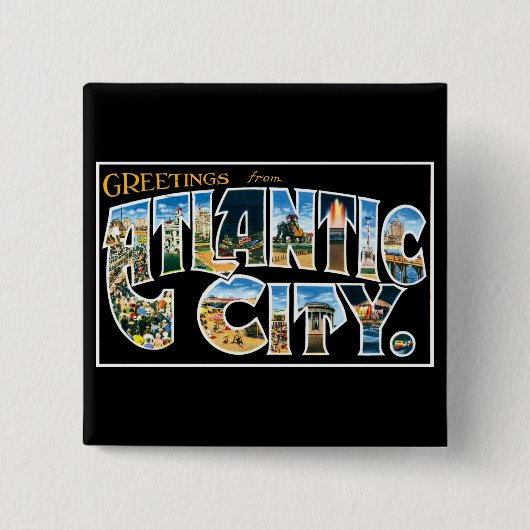 Grüße aus Atlantic City! Button (Vorderseite)