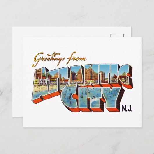 Grüße aus Atlantic City New Jersey Postkarte (Vorne/Hinten)