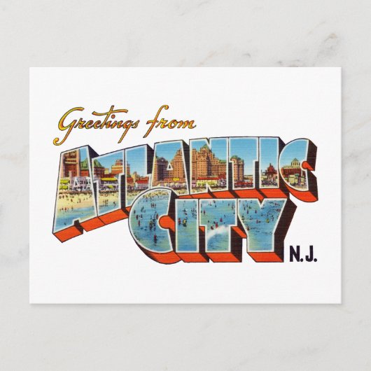 Grüße aus Atlantic City New Jersey Postkarte (Vorderseite)