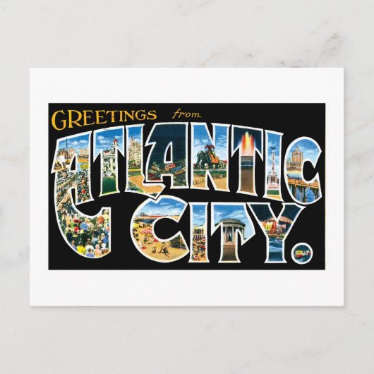 Grüße aus Atlantic City Postkarte (Vorderseite)