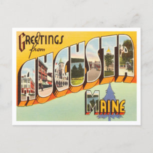 Grüße aus Augusta, Maine Vintage Reise Postkarte
