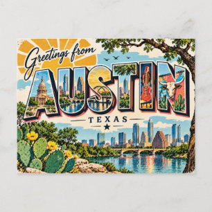 Grüße aus Austin Texas Postkarte