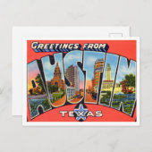 Grüße aus Austin, Texas Vintage Travel Postkarte (Vorne/Hinten)