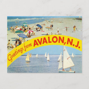 Grüße aus Avalon, New Jersey Vintage Reise Postkarte