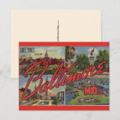 Grüße aus Baltimore MD Postkarte (Vorne/Hinten)