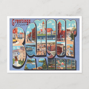 Grüße aus Bangor, Maine Vintage Reise Postkarte