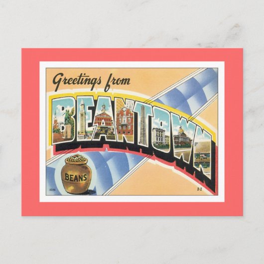 Grüße aus Beantown Boston Postkarte (Vorderseite)
