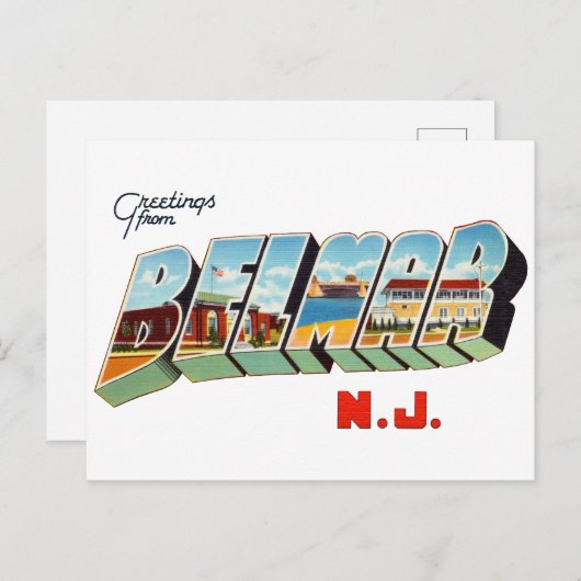 Grüße aus Belmar New Jersey Postkarte (Vorne/Hinten)
