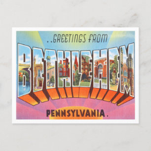 Grüße aus Bethlehem, Pennsylvania Reise Postkarte
