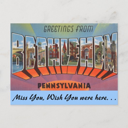 Grüße aus Bethlehem Postkarte (Vorderseite)