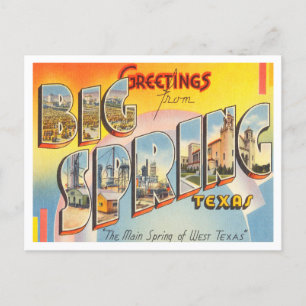 Grüße aus Big Spring, Texas Vintage Reise Postkarte