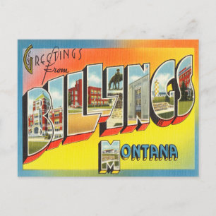 Grüße aus Billings, Montana Vintage Reise Postkarte
