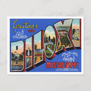 Grüße aus Biloxi, Mississippi Vintage Reise Postkarte