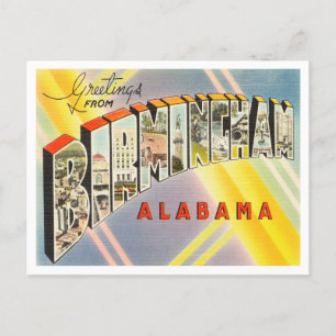 Grüße aus Birmingham, Alabama Vintage Reise Postkarte