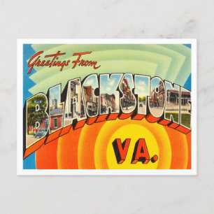 Grüße aus Blackstone, Virginia Vintage Reise Postkarte
