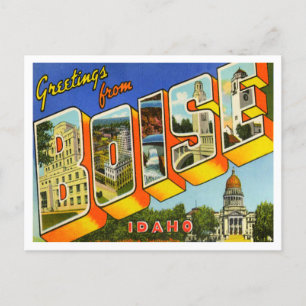 Grüße aus Boise, Idaho Vintage Reise Postkarte