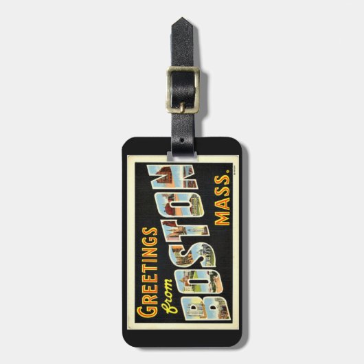 Grüße aus Boston, Mass. Gepäckanhänger (Vorderseite vertikal)
