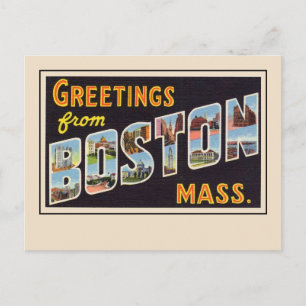 Grüße aus Boston, Mass Große Letter Vintage Postkarte