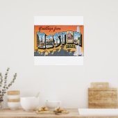 Grüße aus Boston Mass, Vintag Poster (Küche)