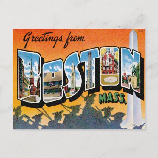 Grüße aus Boston Massachusetts Postkarte (Vorderseite)