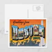 Grüße aus Boston Massachusetts Postkarte (Vorne/Hinten)