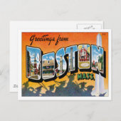 Grüße aus Boston Massachusetts Postkarte (Vorne/Hinten)