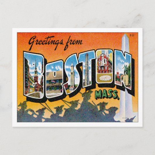 Grüße aus Boston Massachusetts Postkarte (Vorderseite)