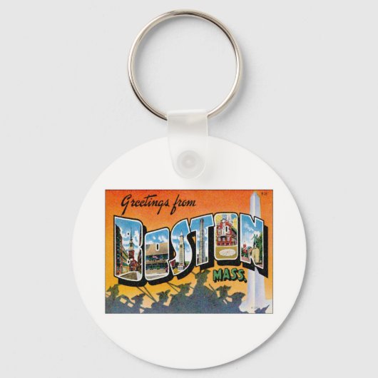 Grüße aus Boston Massachusetts Schlüsselanhänger (Vorderseite)