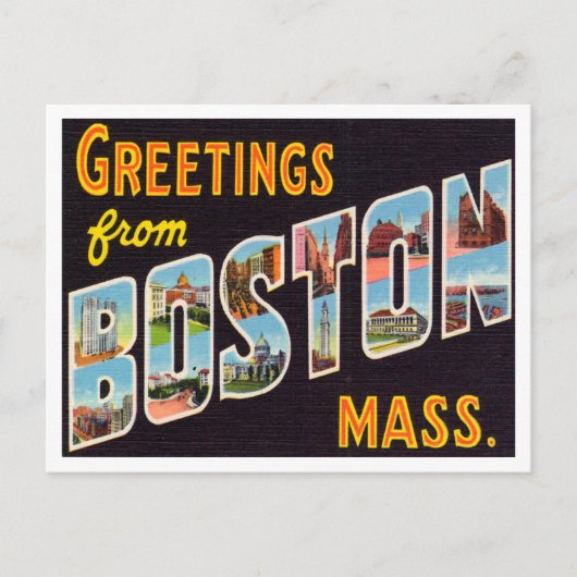 Grüße aus Boston, Massachusetts Travel Postkarte (Vorderseite)