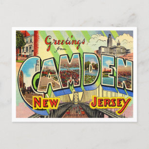 Grüße aus Camden, New Jersey Vintage Reise Postkarte
