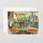 Grüße aus Camden, New Jersey Vintage Travel Postkarte (Vorne/Hinten)