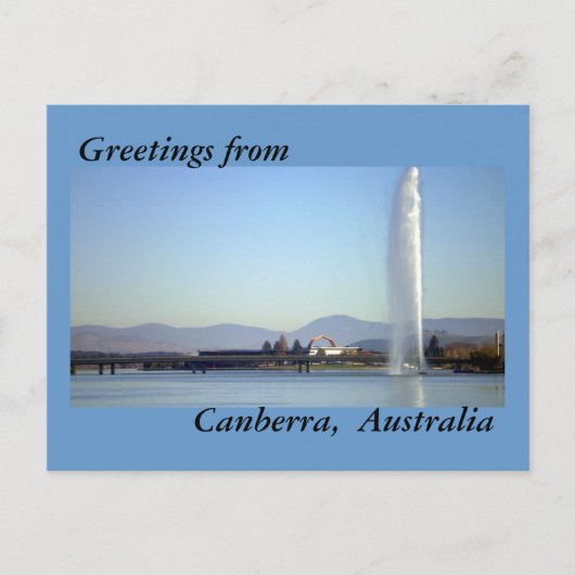 Grüße aus Canberra, Australien Postkarte (Vorderseite)