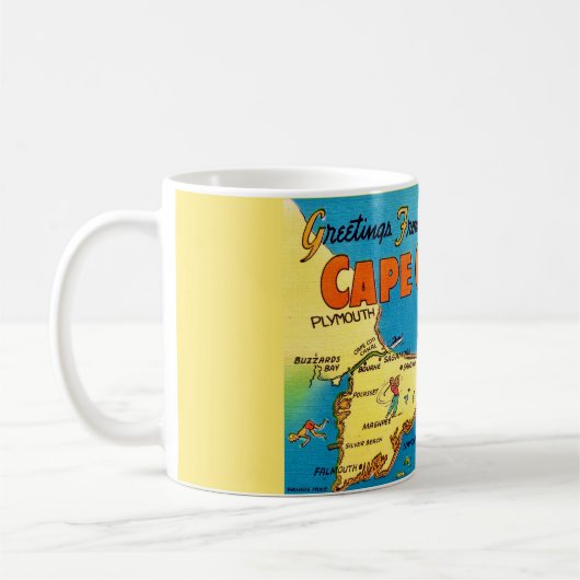 Grüße aus Cape Cod Map Kaffeetasse (Links)