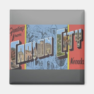 Grüße aus Carson City Nevada, Vintage Magnet
