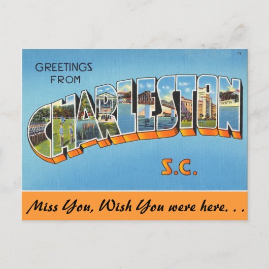 Grüße aus Charleston Postkarte (Vorderseite)