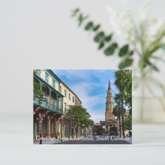 Grüße aus Charleston, South Carolina Postkarte (Stehend Vorderseite)