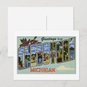 Grüße aus Cheboygan Michigan! Postkarte