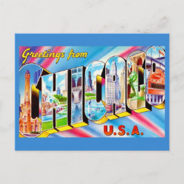 Grüße aus Chicago Bunte Postkarte