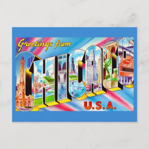 Grüße aus Chicago Bunte Postkarte