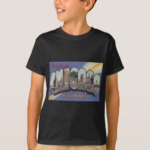 Grüße aus Chicago Großbuchstabe Vintage-Thema T-Shirt