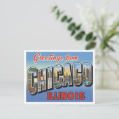 Grüße aus Chicago IL Postkarte (Stehend Vorderseite)